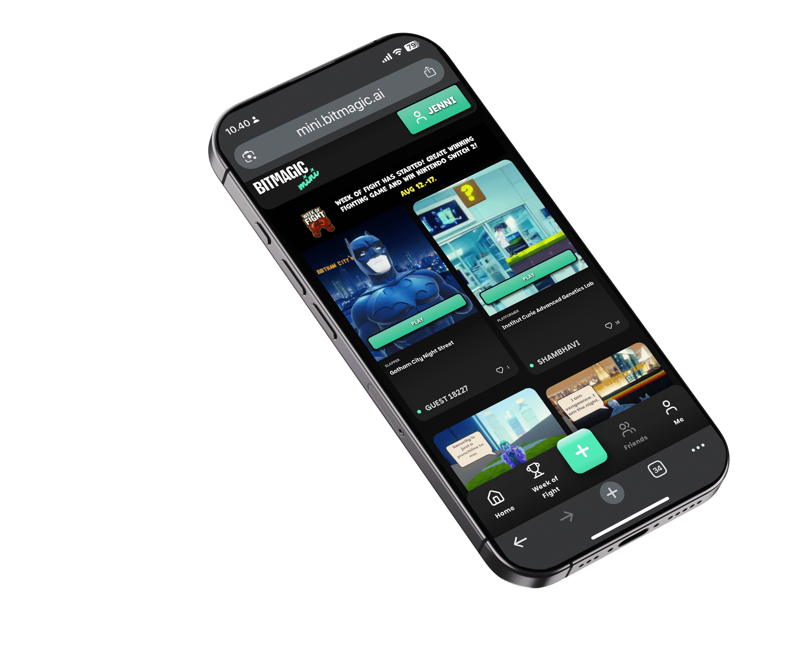 Bitmagic Mini on iPhone, mobile phone